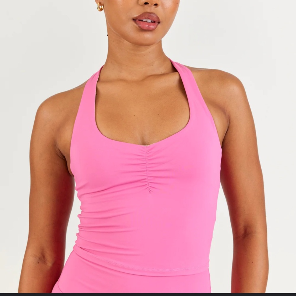 Chic Pink Ruched Tank Top
